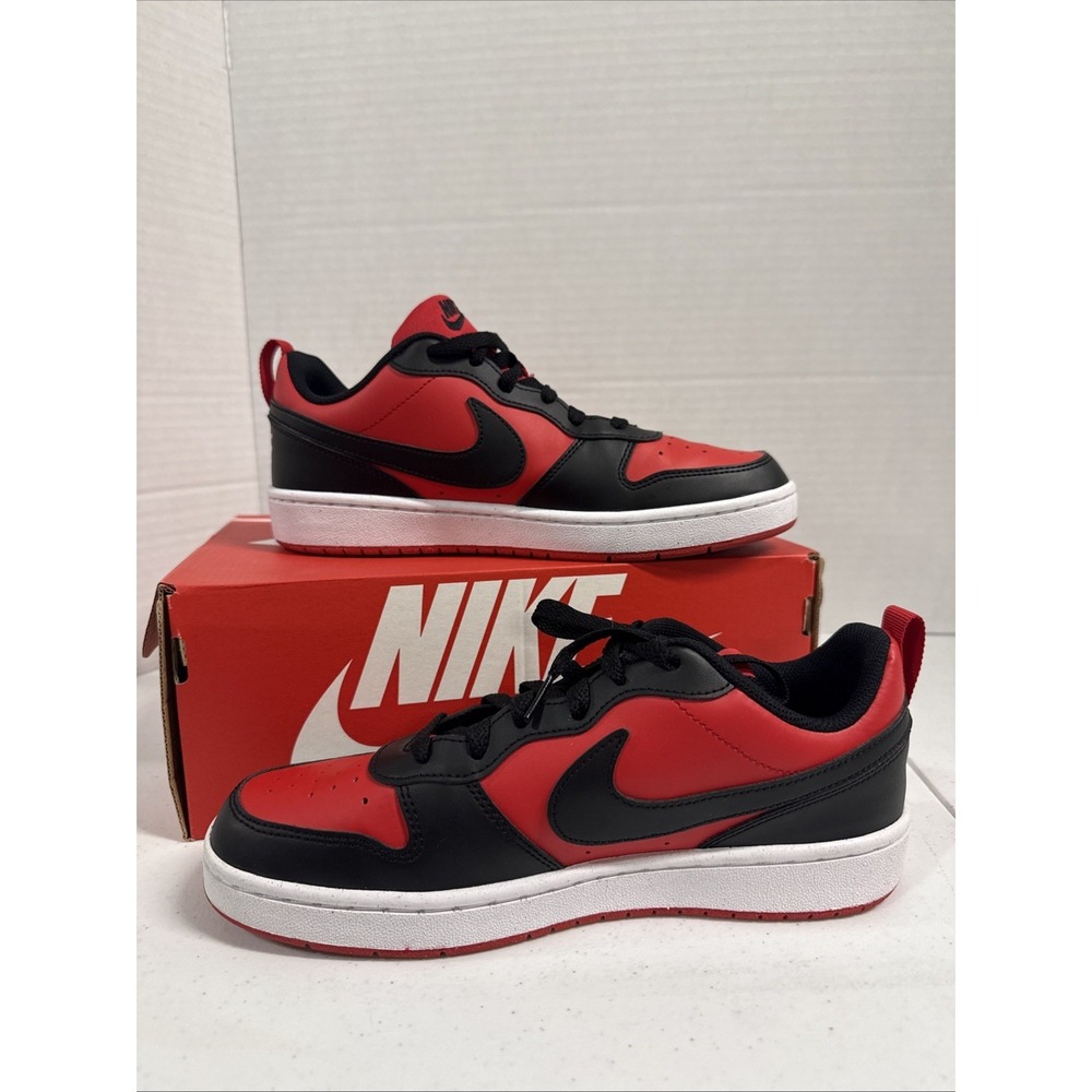 New In Box Nike Court Borough Low Recraft University Red/Black DV5456-600 Sz 7Y